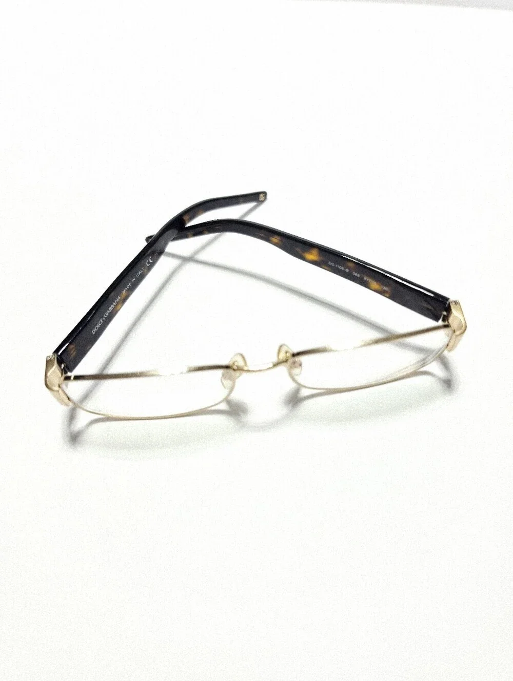 Dolce & Gabbana DG1108-B Gold Eyeglass Frames Missing 1 Stone G Logo